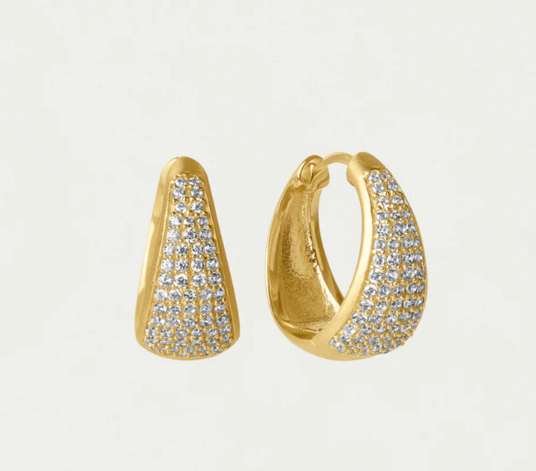 DEAN DAVIDSON DEAN DAVIDSON Margaux Pave Huggie Hoops- White Topaz & Gold
