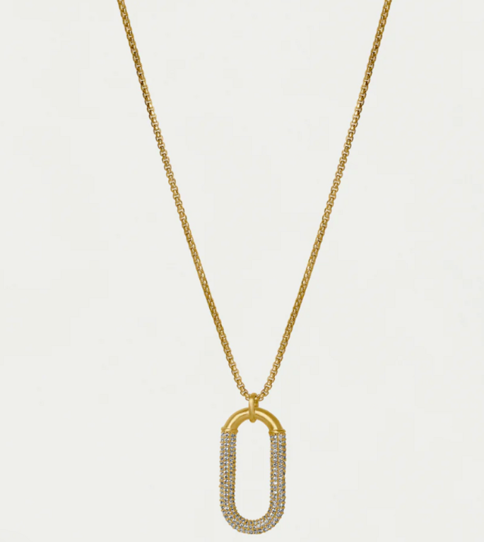 DEAN DAVIDSON DEAN DAVIDSON Solene Pave Long Pendant Necklace- White Topaz & Gold