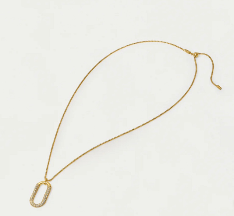 DEAN DAVIDSON DEAN DAVIDSON Solene Pave Long Pendant Necklace- White Topaz & Gold