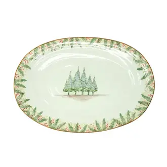 ARTE ITALICA Natale Large Oval Platter