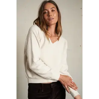 PERFECT WHITE TEE Zuri Reverse Fleece Sweatshirt, Sugar