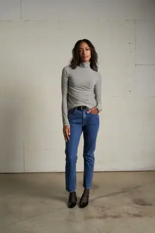 PERFECT WHITE TEE PERFECT WHITE TEE Cindy Stripe Jersey Turtleneck