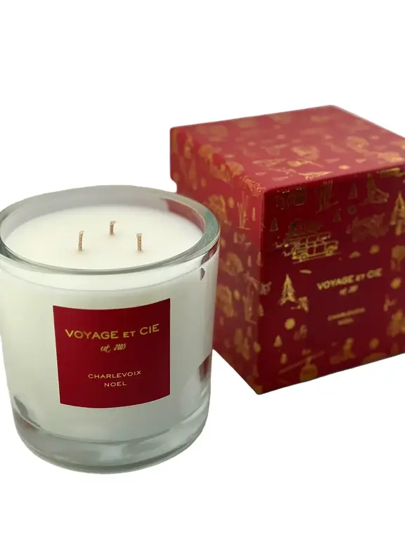 VOYAGE ET CIE VOYAGE ET CIE Holiday French Cut Vase Candle, Charlevoix