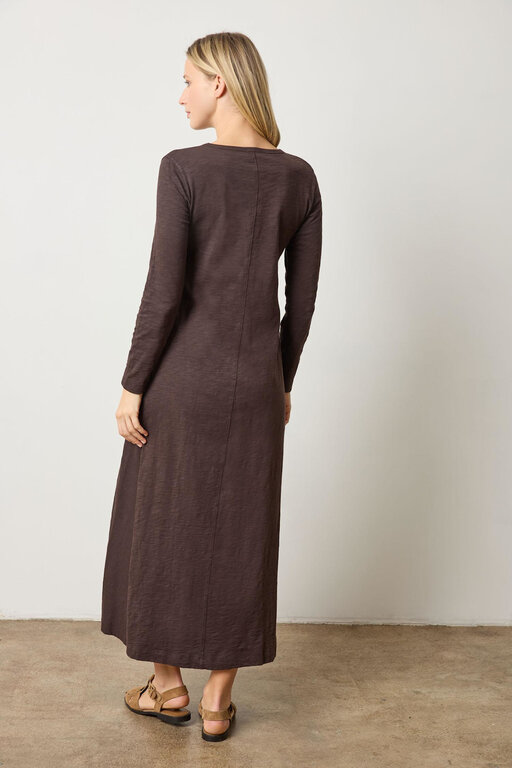 LILLA P LILLA P Loose Knit Slub V Neck Maxi Dress