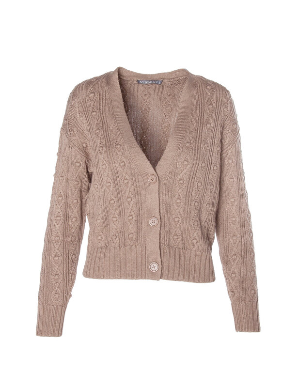 ALASHAN ALASHAN Cotton Cashmere Diamond Bobble Cardigan