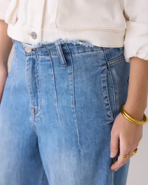 SUMMUM SUMMUM Wide Leg Soft Denim Jeans,