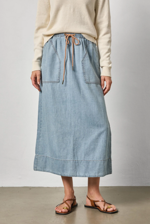 LILLA P LILLA P Denim Drawcord Skirt