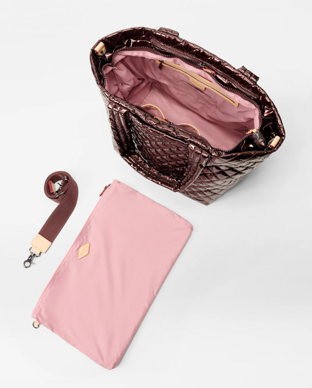 MZ WALLACE MZ WALLACE Bordeaux Lacquer Medium Metro Tote Deluxe