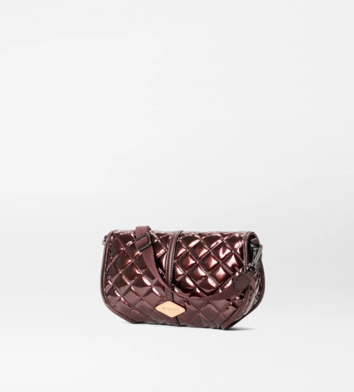 MZ WALLACE MZ WALLACE Bordeaux Lacquer Small Astor Convertible Clutch