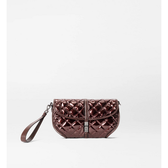 MZ WALLACE Bordeaux Lacquer Small Astor Convertible Clutch