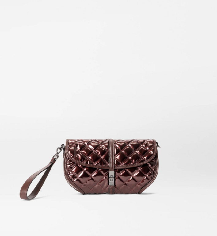 MZ WALLACE MZ WALLACE Bordeaux Lacquer Small Astor Convertible Clutch