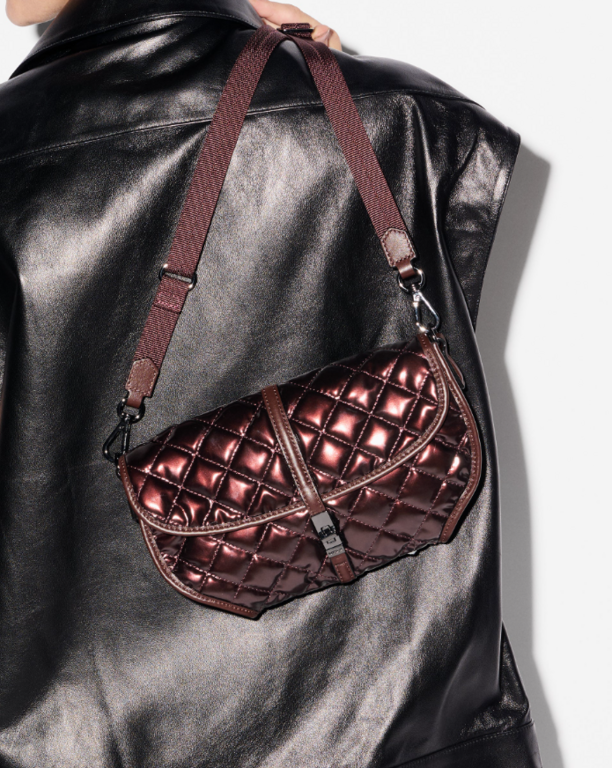 MZ WALLACE MZ WALLACE Bordeaux Lacquer Small Astor Convertible Clutch