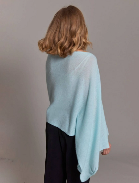 ALASHAN ALASHAN 100% Cashmere Classic Topper- Beach Glass