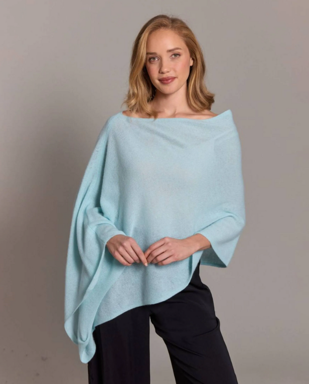 ALASHAN ALASHAN 100% Cashmere Classic Topper- Beach Glass