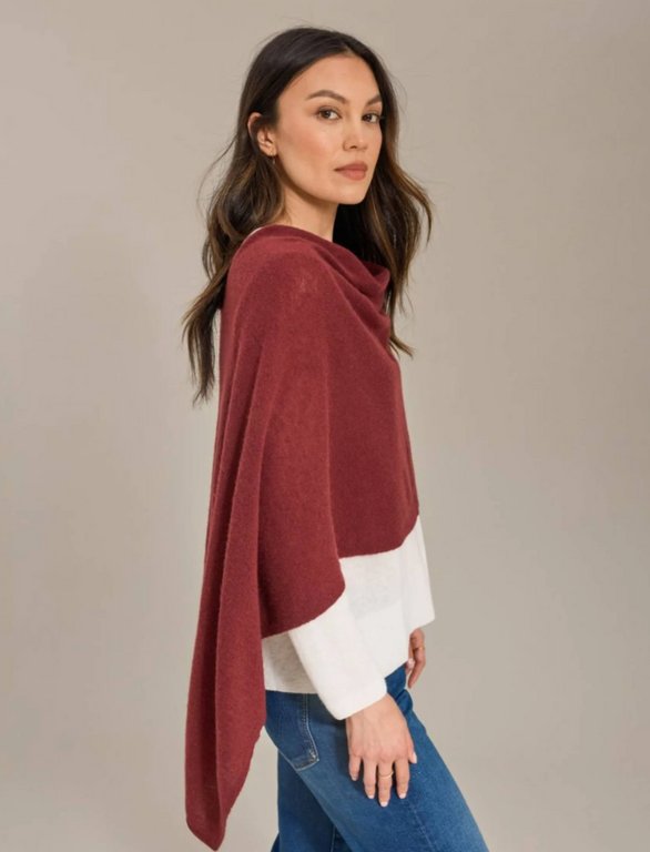 ALASHAN ALASHAN 100% Cashmere Classic Topper- Sangria