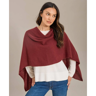 ALASHAN 100% Cashmere Classic Topper- Sangria