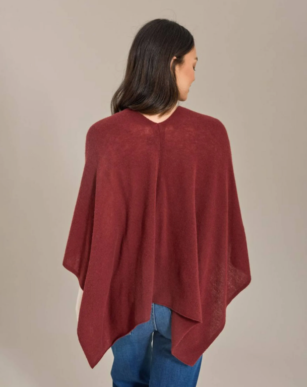 ALASHAN ALASHAN 100% Cashmere Classic Topper- Sangria