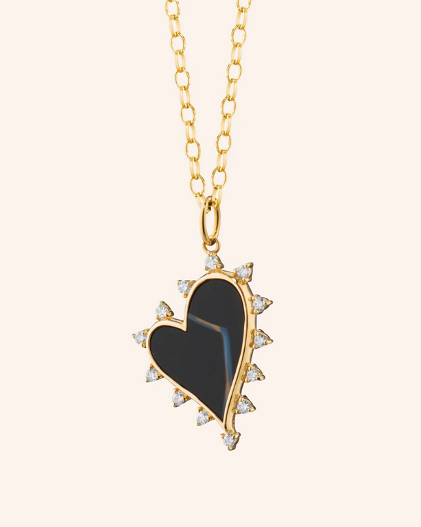 MONICA RICH KOSANN MONICA RICH KOSANN Black Agate Heart Necklace