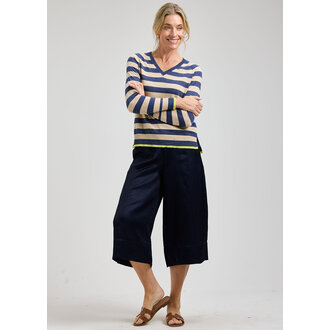 ZAKET + PLOVER Stripe Vee Sweater