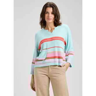 ZAKET + PLOVER Crop Stripe Sweater