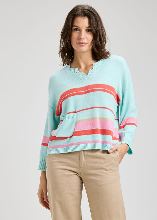 ZAKET + PLOVER ZAKET + PLOVER Crop Stripe Sweater