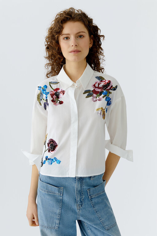 OUI OUI Sparkle Floral Blouse