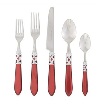 VIETRI Aladdin Brilliant Red 5 Piece Flatware Set