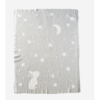 THE BLUEBERRY HILL Gray Moon Bunny Blanket