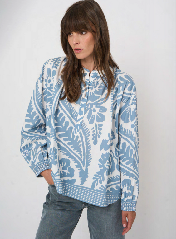 REPEAT REPEAT Cotton Print Blouse