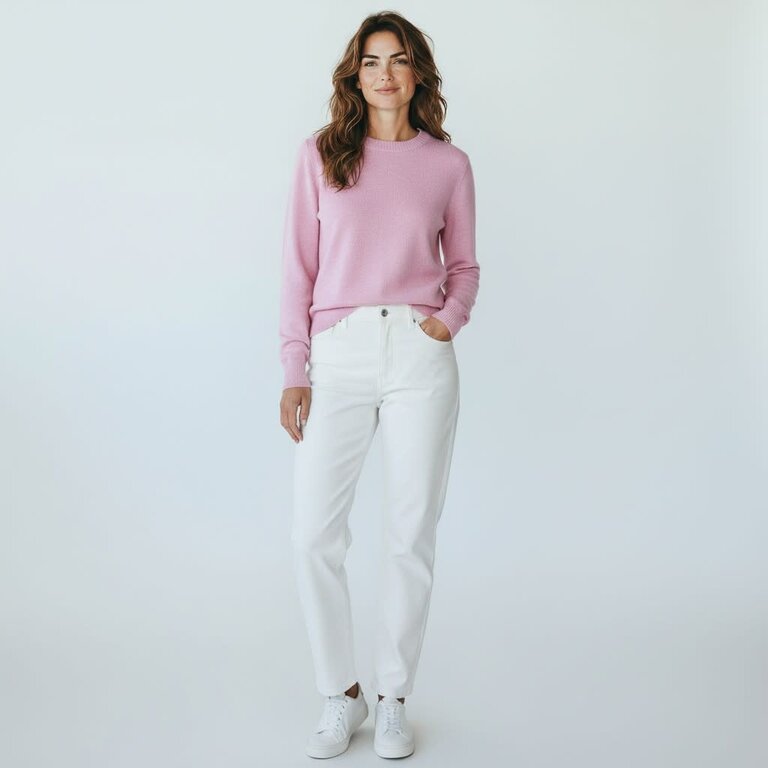 ALASHAN ALASHAN Stacy Cotton, Cashmere Shrunken Crewneck Sweater