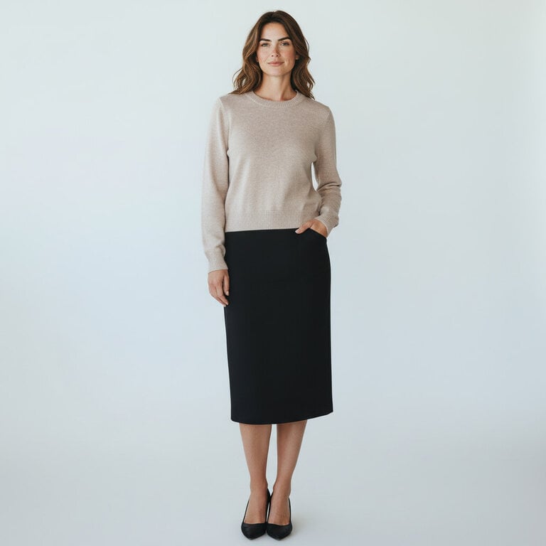 ALASHAN ALASHAN Stacy Cotton, Cashmere Shrunken Crewneck Sweater