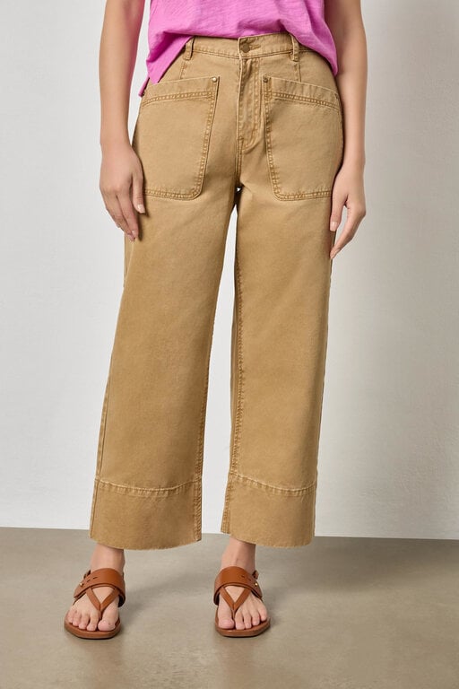 LILLA P LILLA P Twill Straight Leg Pant