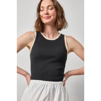 LILLA P Contrast Trim Knit Tank