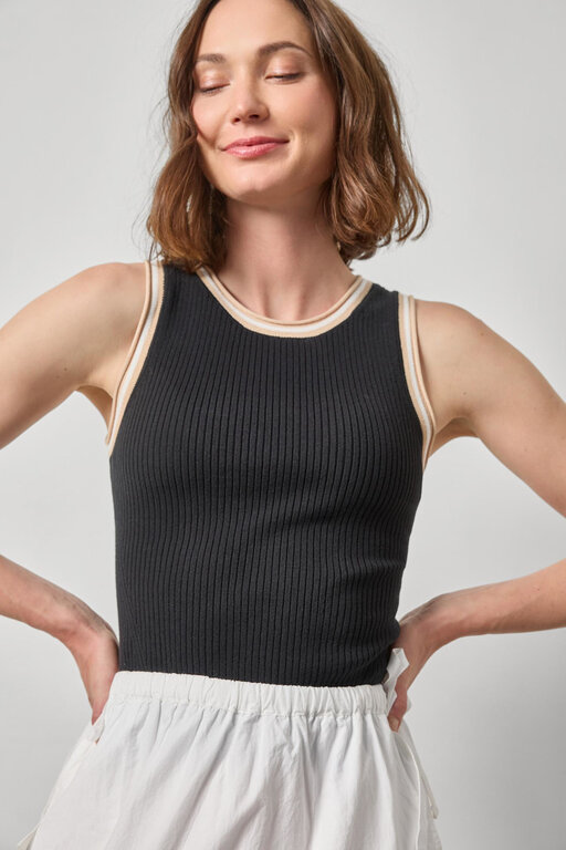 LILLA P LILLA P Contrast Trim Knit Tank