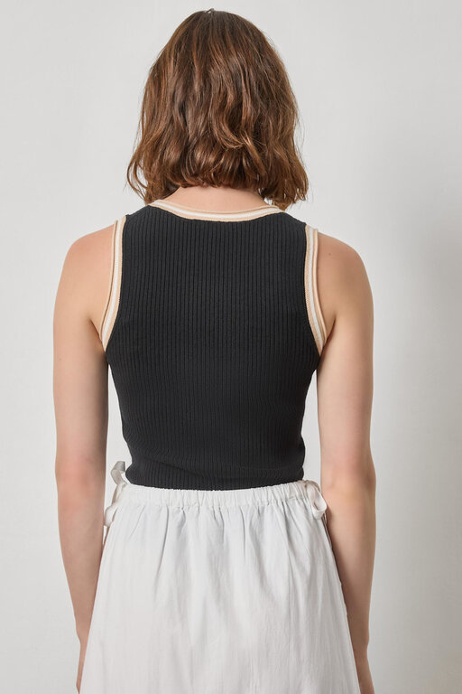 LILLA P LILLA P Contrast Trim Knit Tank