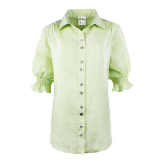 FINLEY Sirena Linen Top- Key Lime