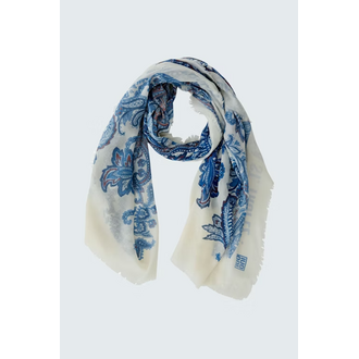 OUI OUI Print Scarf, Light Blue, 98185