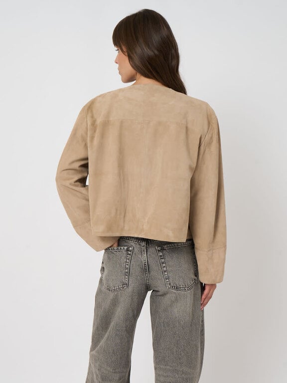 REPEAT REPEAT Collarless Suede Jacket