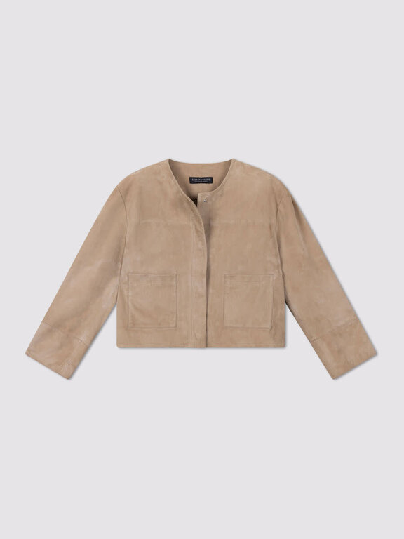 REPEAT REPEAT Collarless Suede Jacket