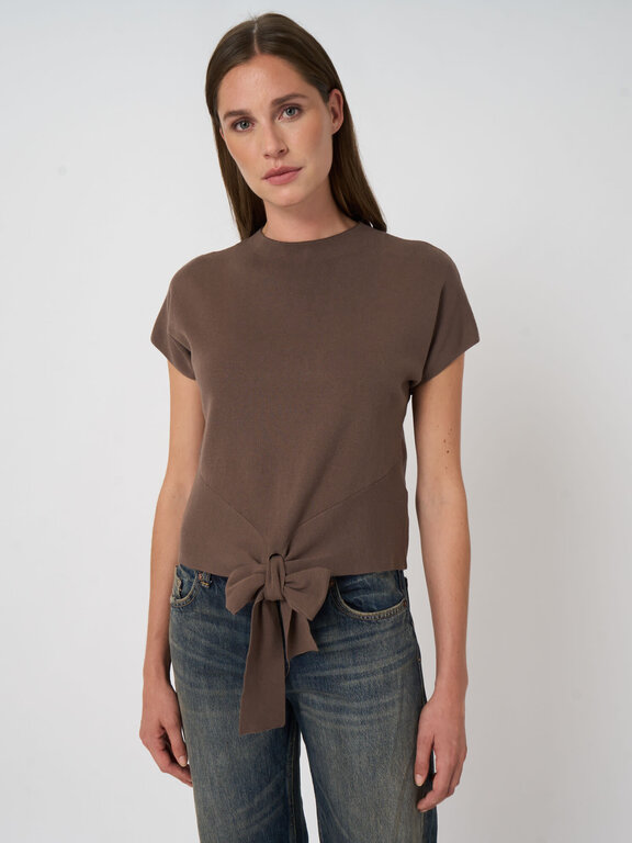 REPEAT REPEAT Tie-Front Sweater