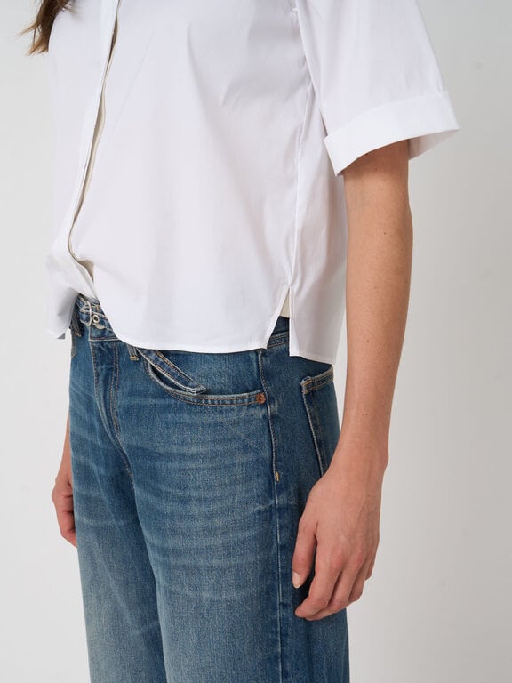 REPEAT REPEAT Stretch Poplin Blouse