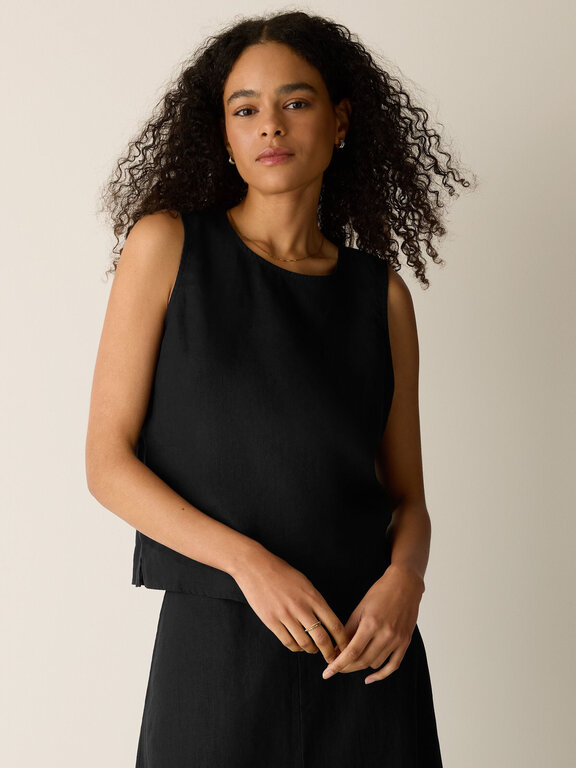 EILEEN FISHER EILEEN FISHER  Round Neck Linen Shell