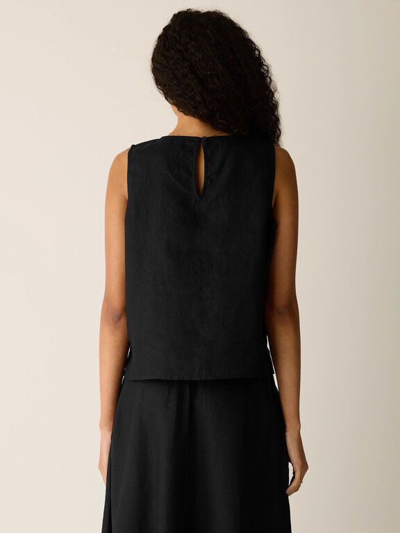 EILEEN FISHER EILEEN FISHER  Round Neck Linen Shell