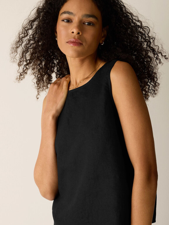 EILEEN FISHER EILEEN FISHER  Round Neck Linen Shell