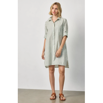 LILLA P Striped Shirt Dress