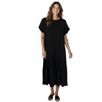 ELLIOTT LAUREN Short Sleeve Dress with Ruffle