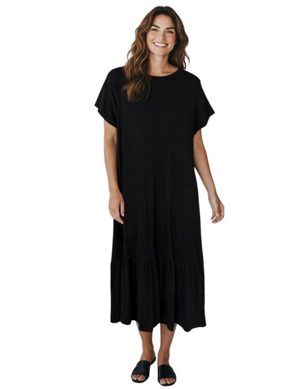 ELLIOTT LAUREN ELLIOTT LAUREN Short Sleeve Dress with Ruffle