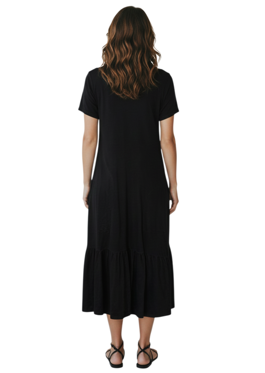 ELLIOTT LAUREN ELLIOTT LAUREN Short Sleeve Dress with Ruffle