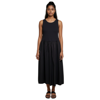 ELLIOTT LAUREN Double Up Rib Knit/Woven Dress