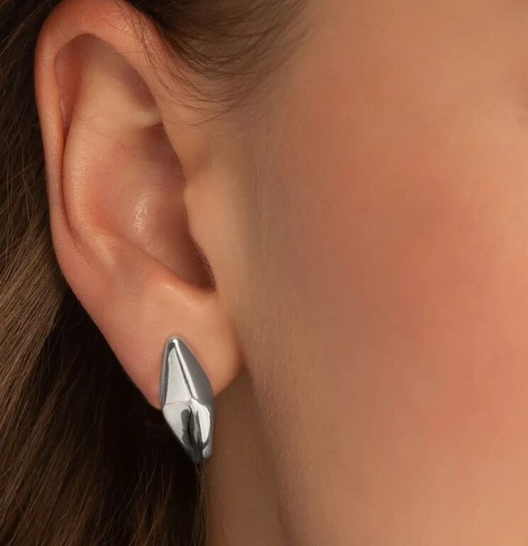 MONICA RICH KOSANN MONICA RICH KOSANN Sterling Silver Large "Points North" Huggie Earrings